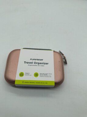 NEW NWT Puregear Travel Organizer Cell Cables Buds Chargers Case Container Pink